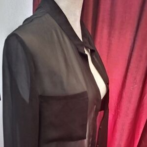 Truth Black Sheer Women's Blouse Size Medium